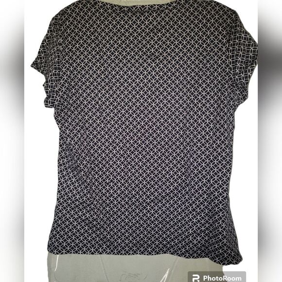 Talbots Geometric Print Shirt Petite Medium | Button-Up, Classic Fit - Picture 2 of 7